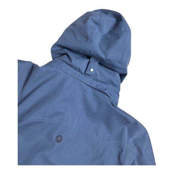 MARMOT Waterproof Outdoor Windbreaker Blue Rain Jacket w Hood Womens XL - Picture 4 of 7